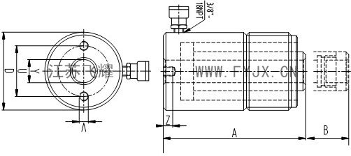 单作用空心千斤顶结构图