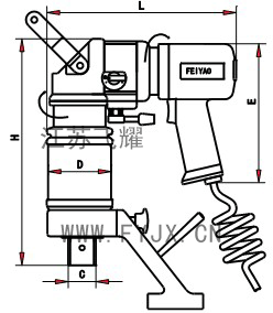 静音型弯柄气动定扭矩扳手示意图