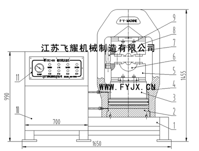 FY-GYJ-500型钢丝绳压套机结构示意图