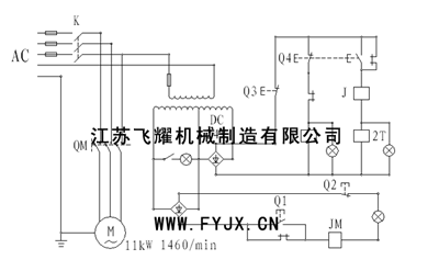 FY-GYJ-500型钢丝绳压套机电器原理图